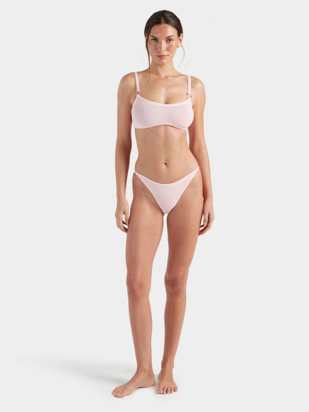 IRIS BIKINI WITH GOLD HOOPS - BALLET PINK