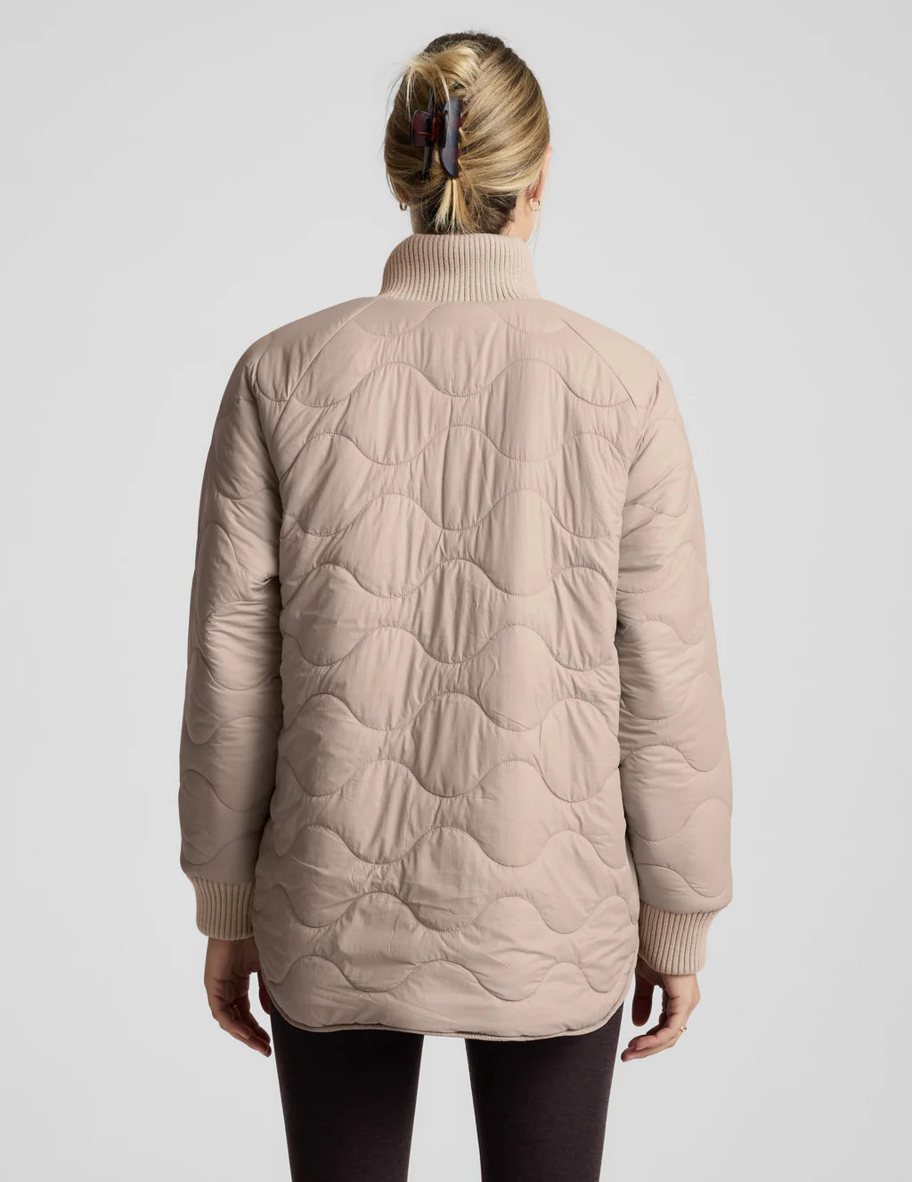 2-way quilted jacket - Oat Latte