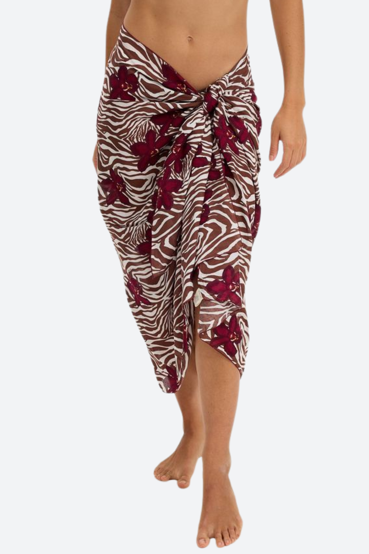 Benoa sarong by Resort 2026 in zebra and burgundy floral print - Sunset Park Resort