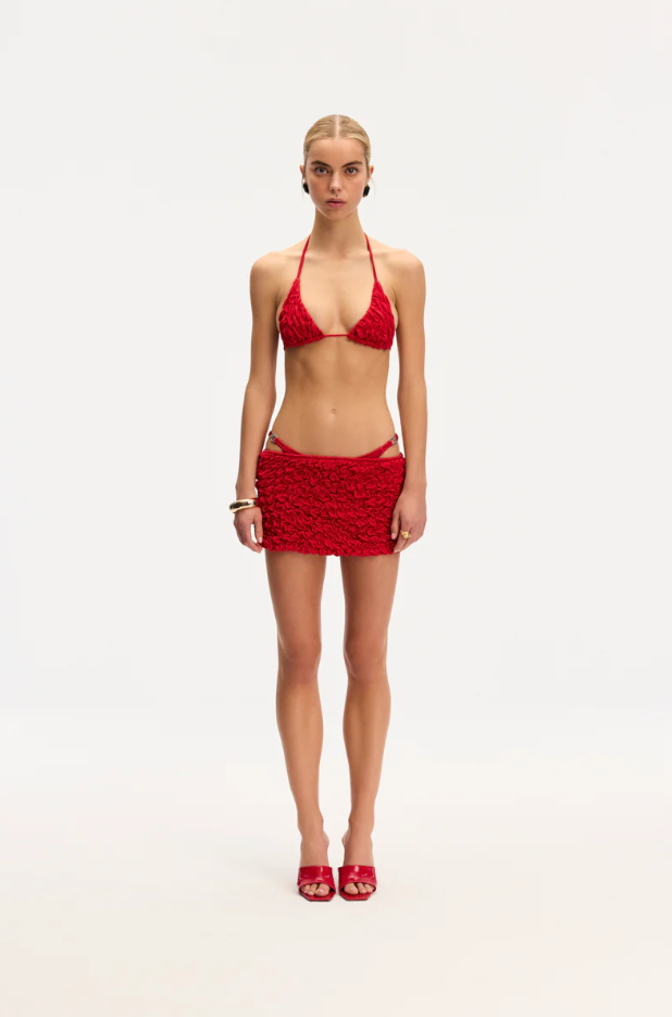 Lia Red Mini Beach Skirt