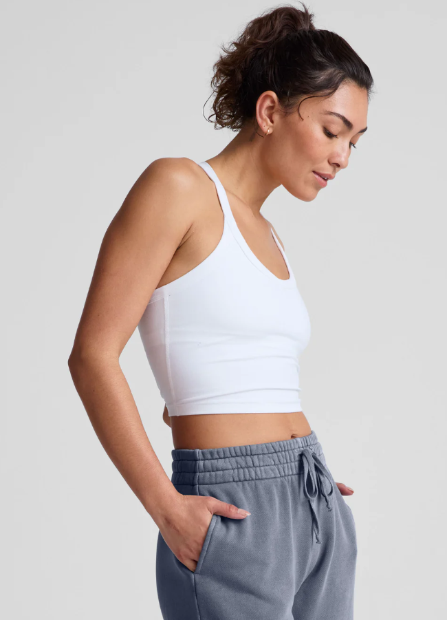 Spacedye On The Up Cropped Tank - Silver Mist