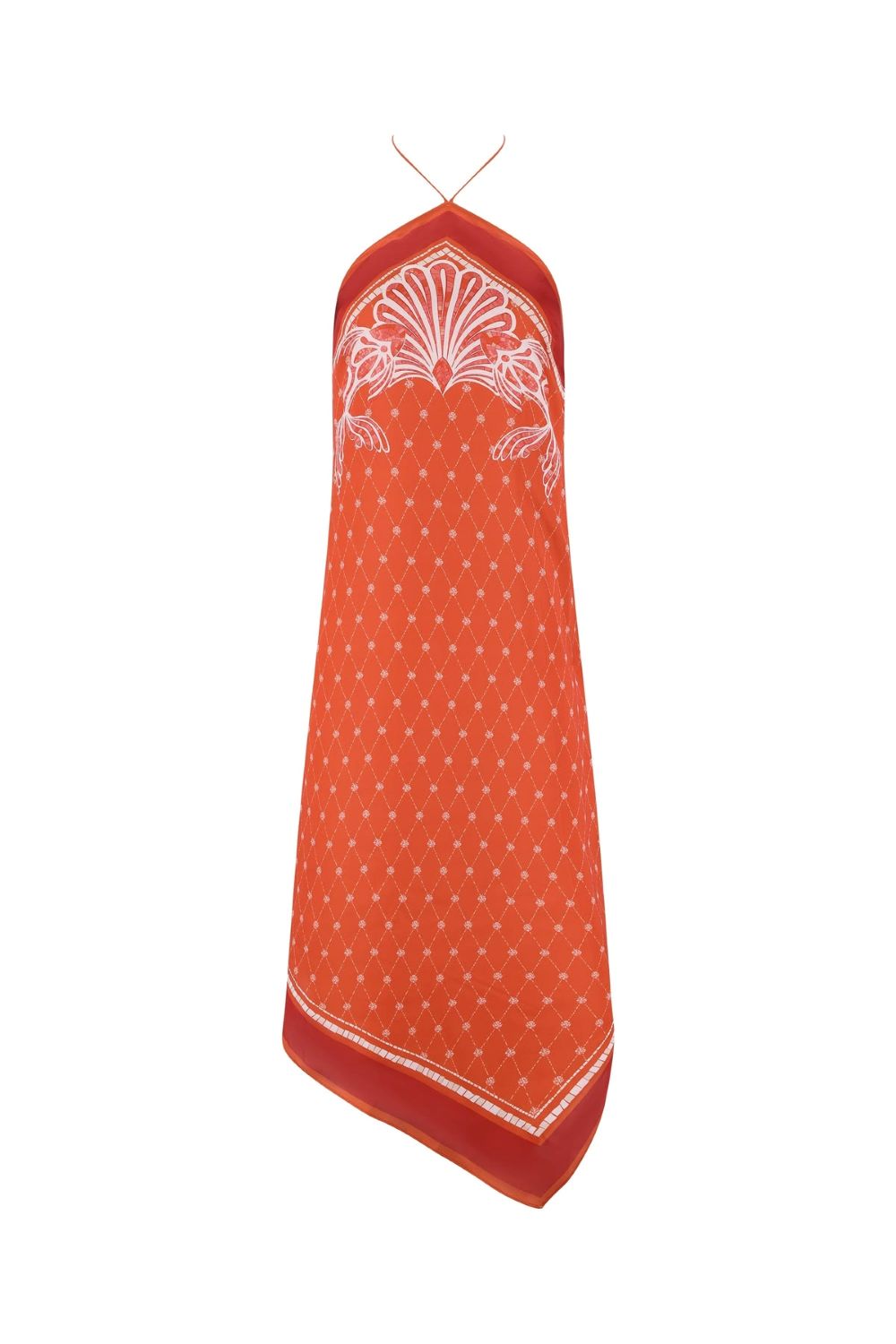 Athena Midi Dress - Orange Mosaic Print