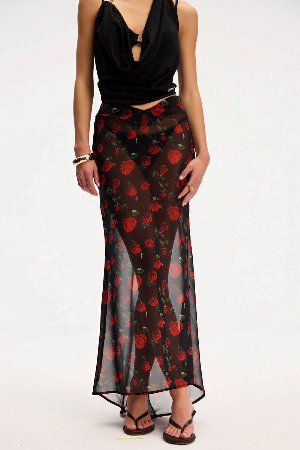 ANNA BEACH SKIRT - ROSES