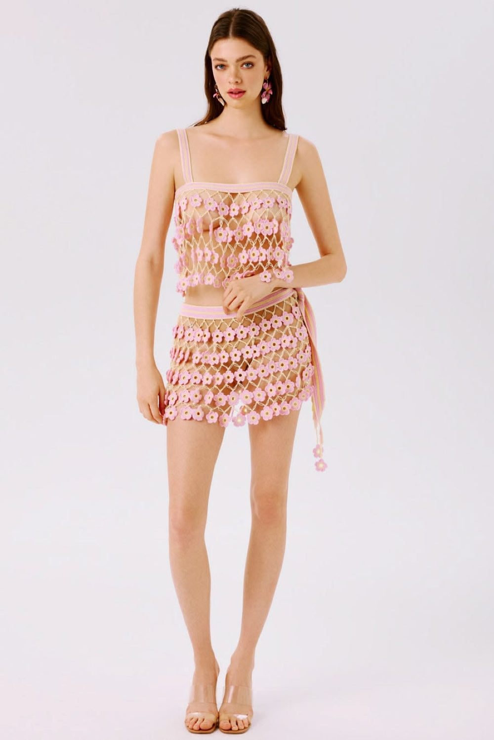 Fleur Hand-Crocheted Top - BABY PINK