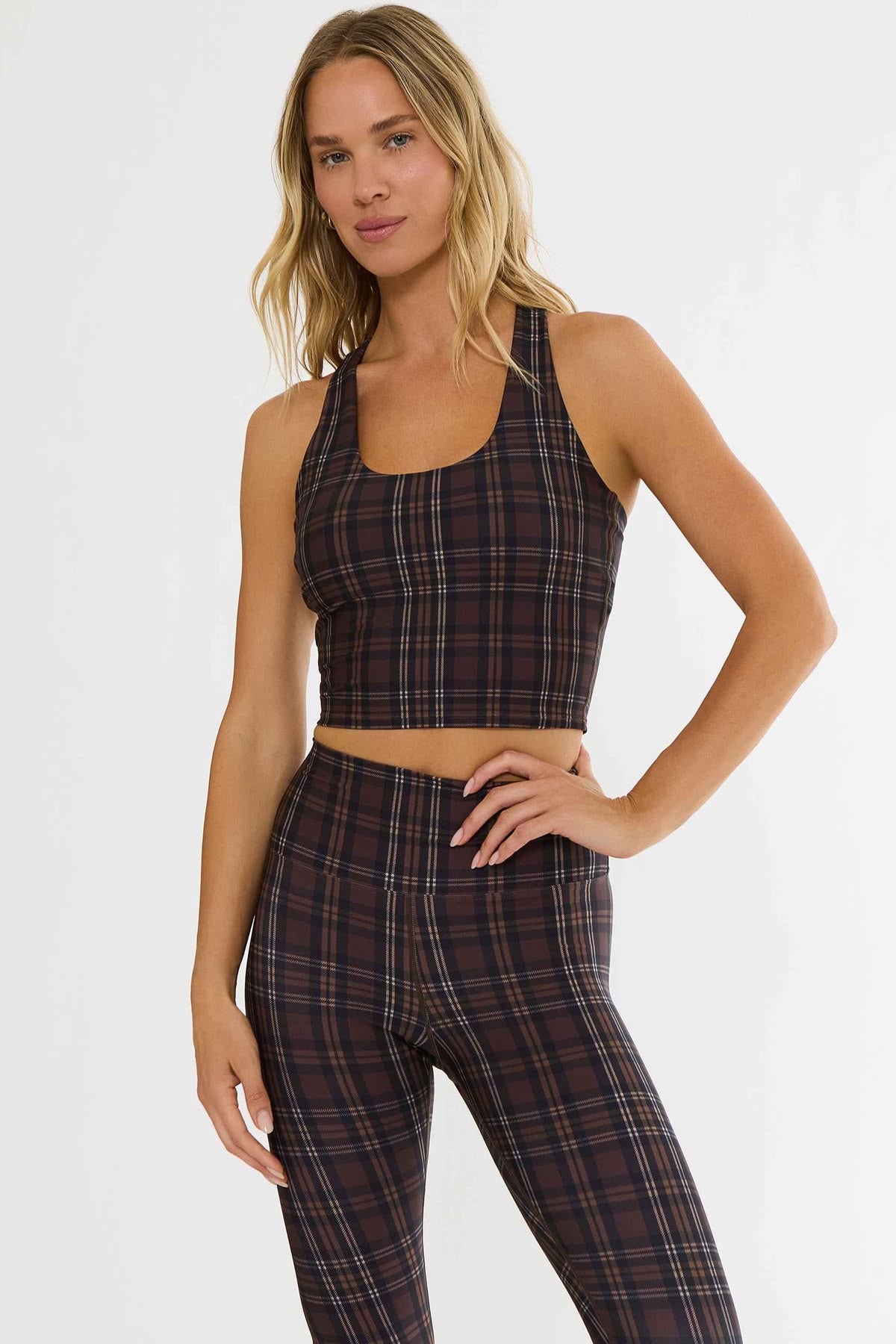 yara top - chocolate bar plaid