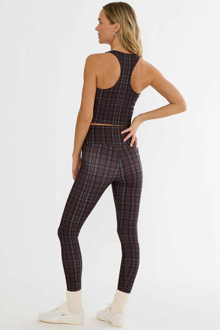 piper legging - chocolate bar plaid