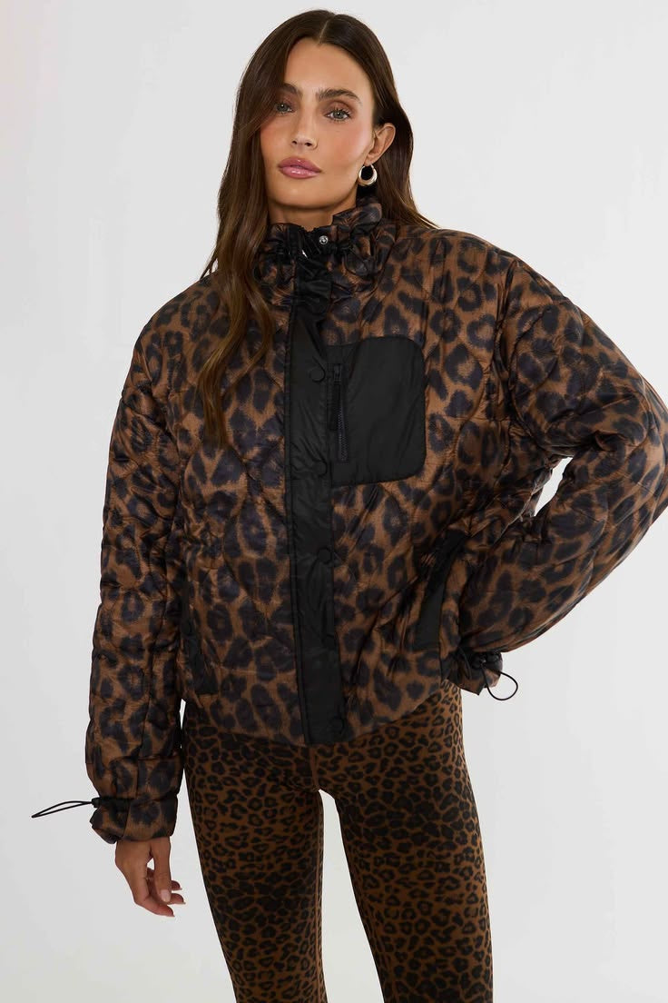 harvie jacket - caramel leopard
