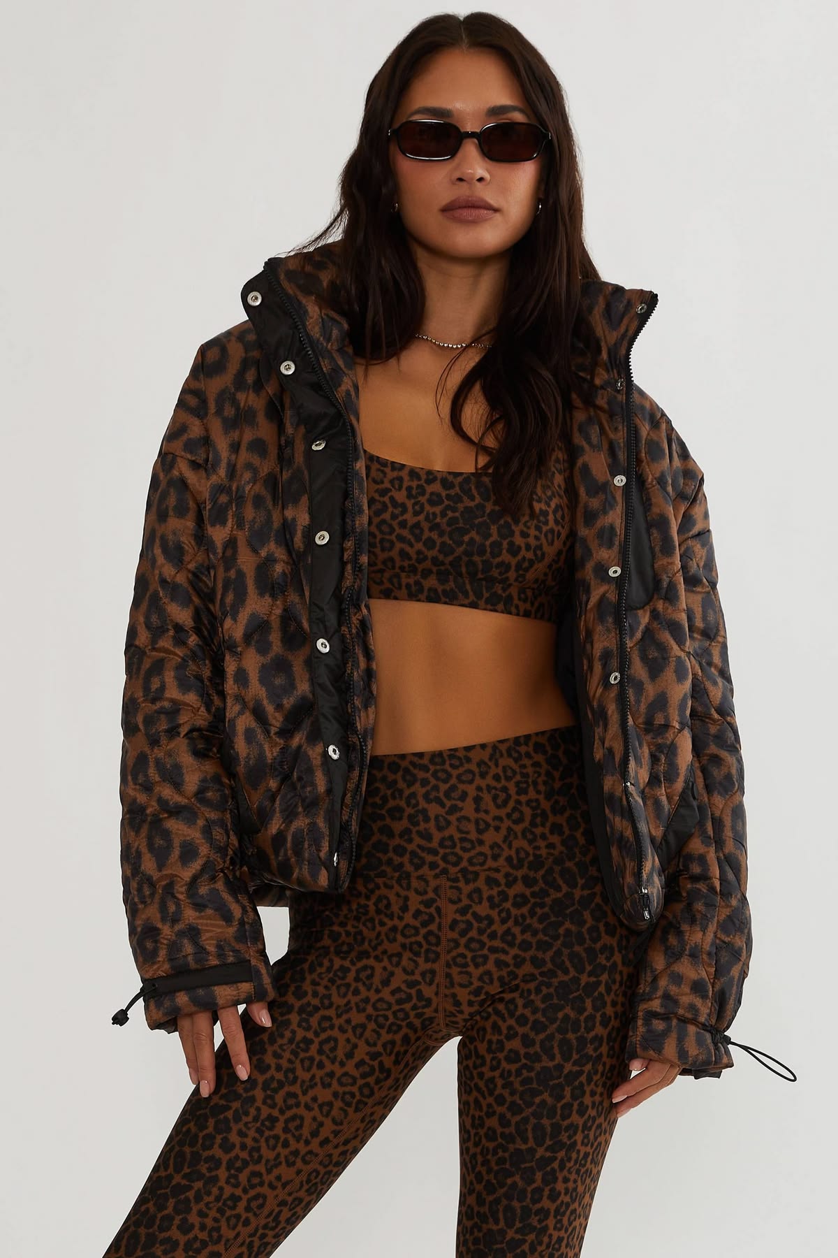 harvie jacket - caramel leopard