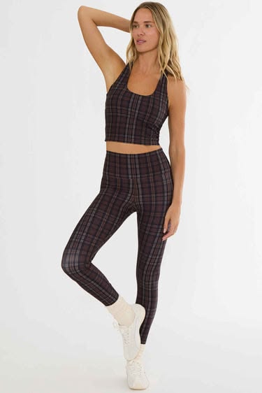 piper legging - chocolate bar plaid
