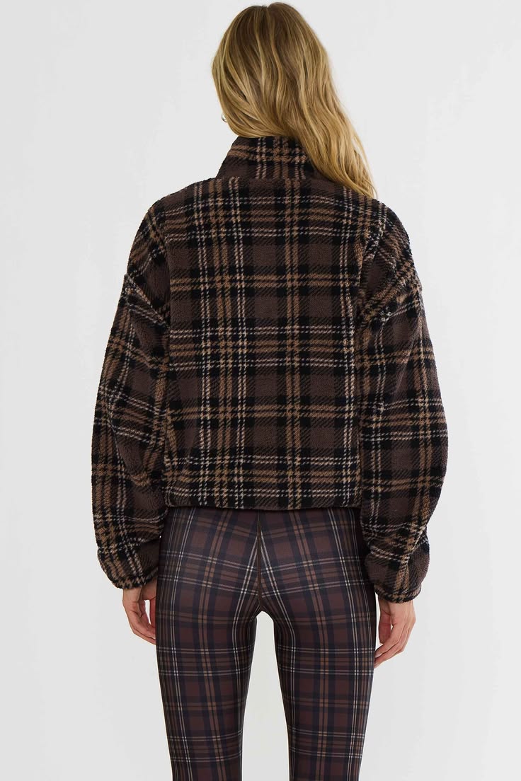 leona sherpa - chocolate bar plaid