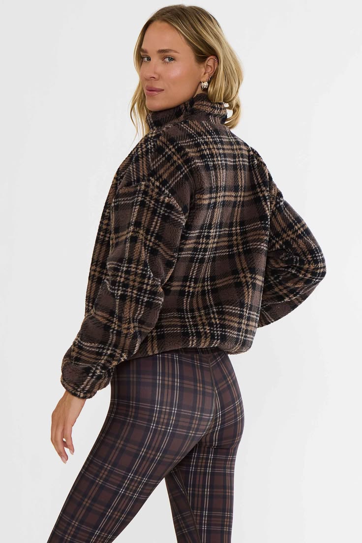 leona sherpa - chocolate bar plaid
