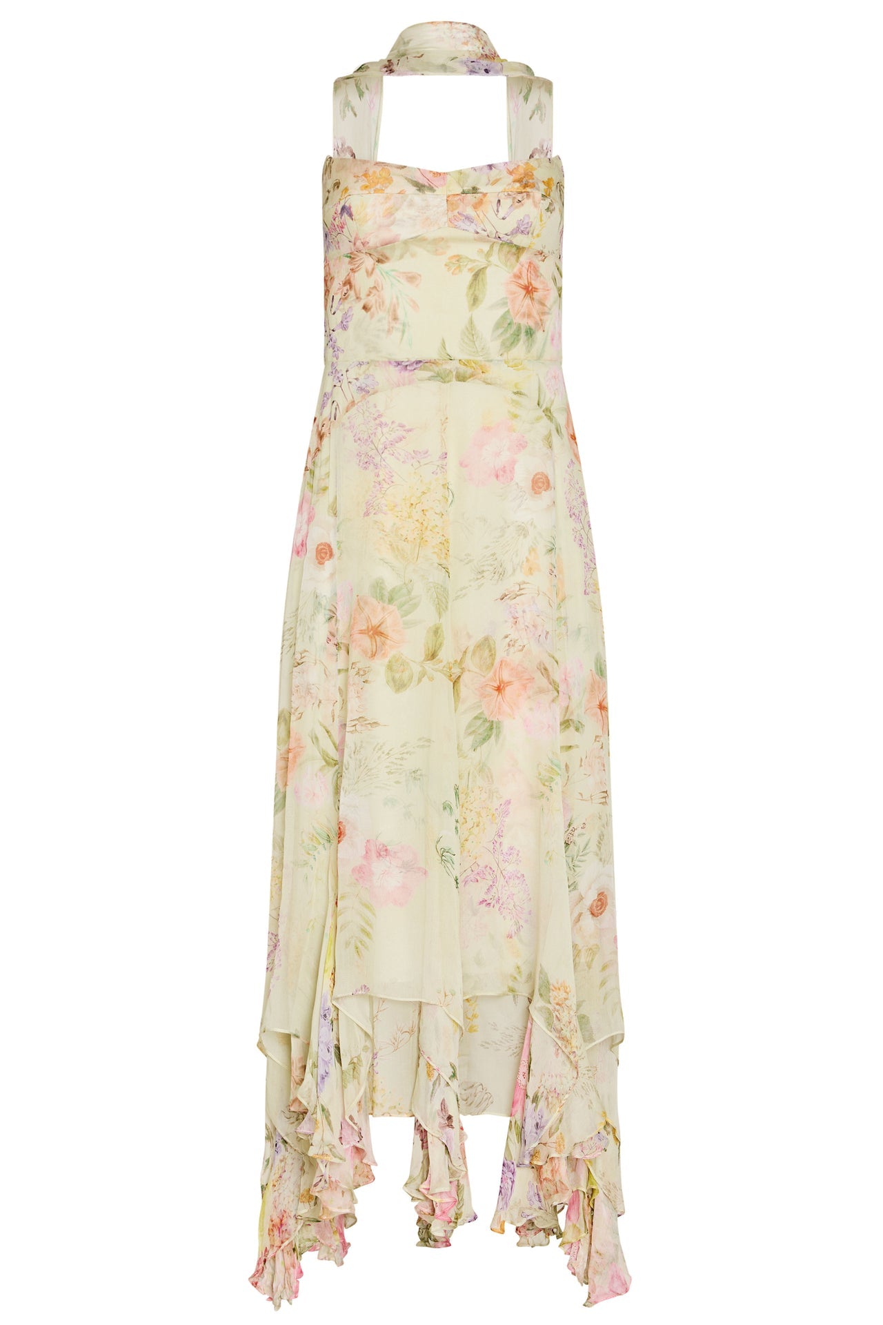 Monterey Dress With Scarf - Endive Multi