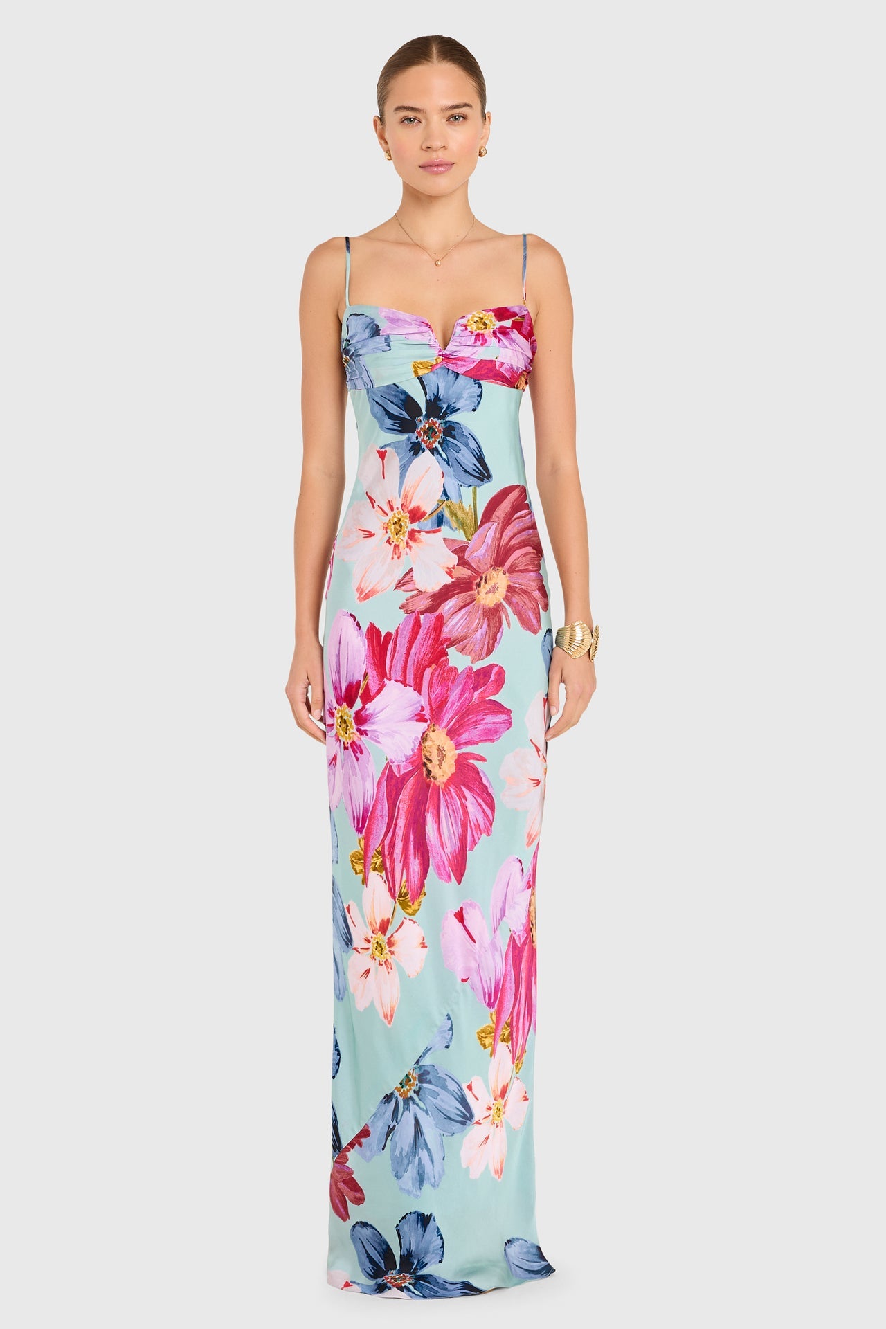 Amanda Uprichard Daphne Floral Ira Maxi Dress - In Stock & Fast Shipping Blue Multi