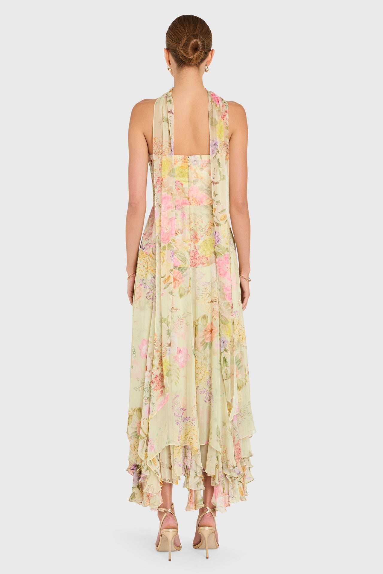Monterey Dress With Scarf - Endive Multi