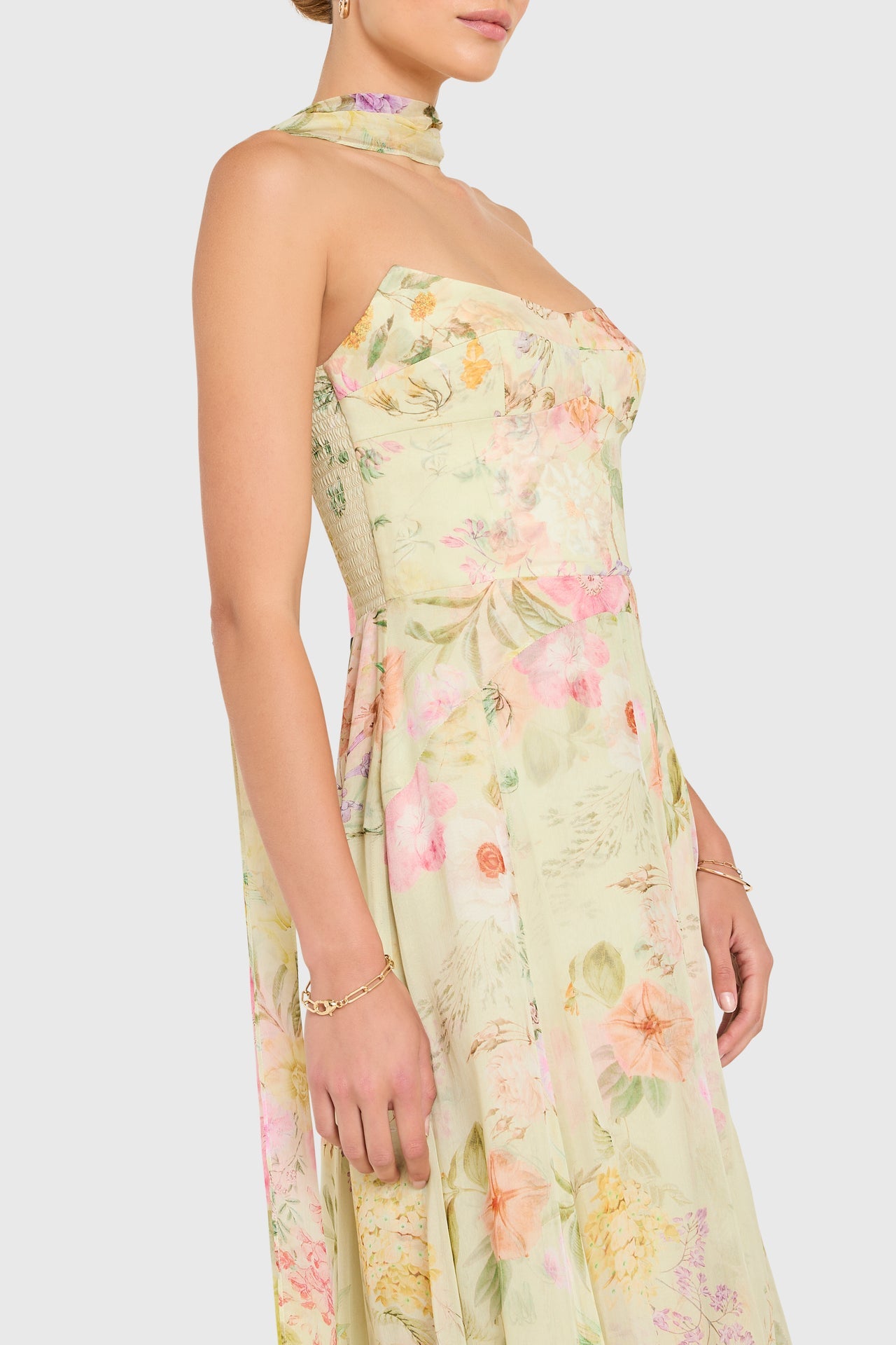 Monterey Dress With Scarf - Endive Multi