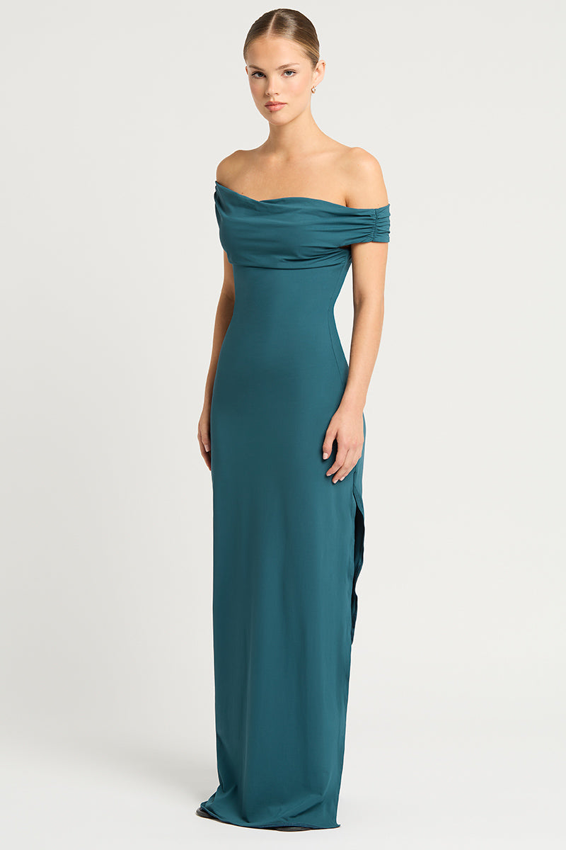 Nixi Maxi Dress by BARE in Petrol Blue - Sunset Park Resort