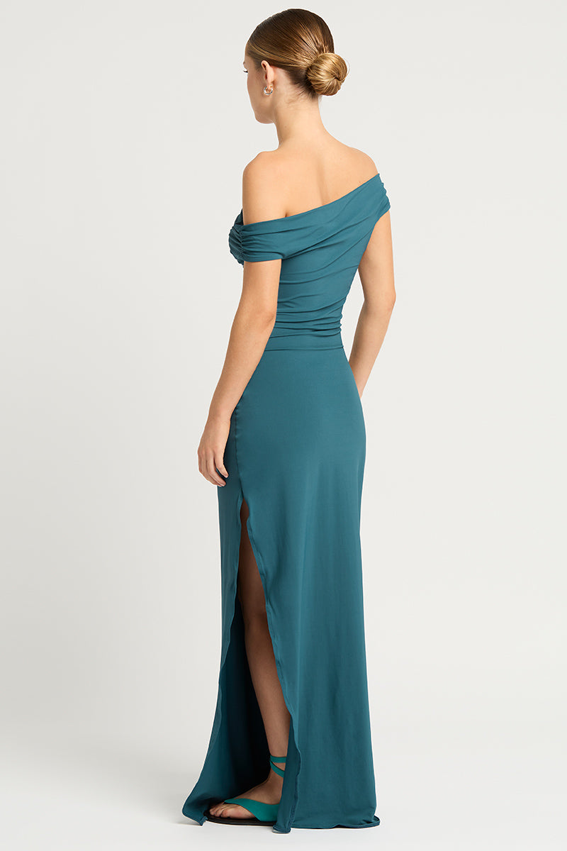 Nixi Maxi Dress by BARE646PL in Petrol Blue - Sunset Park Resort shop