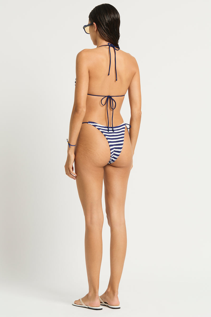 beaded ingrid triangle - navy/white stripe
