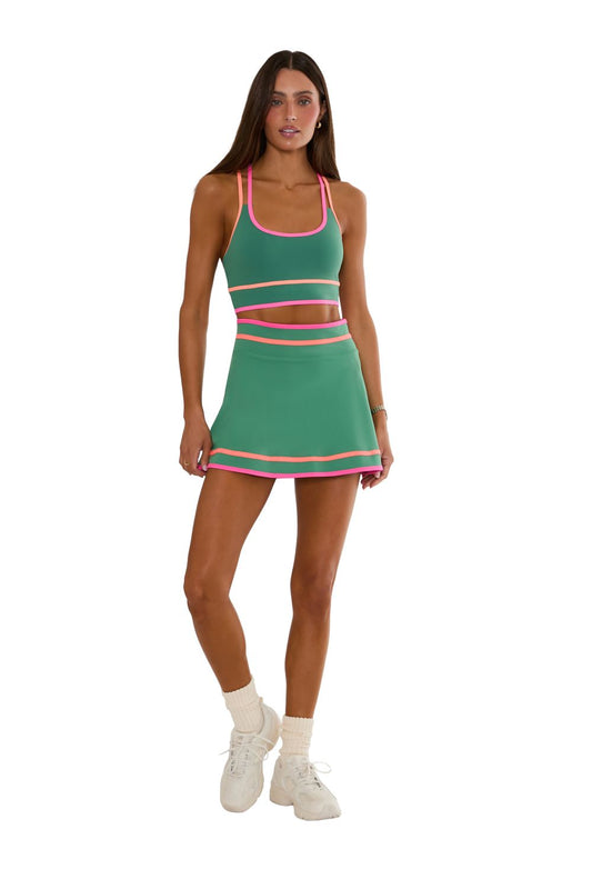 tamara skirt - rally green colorblock