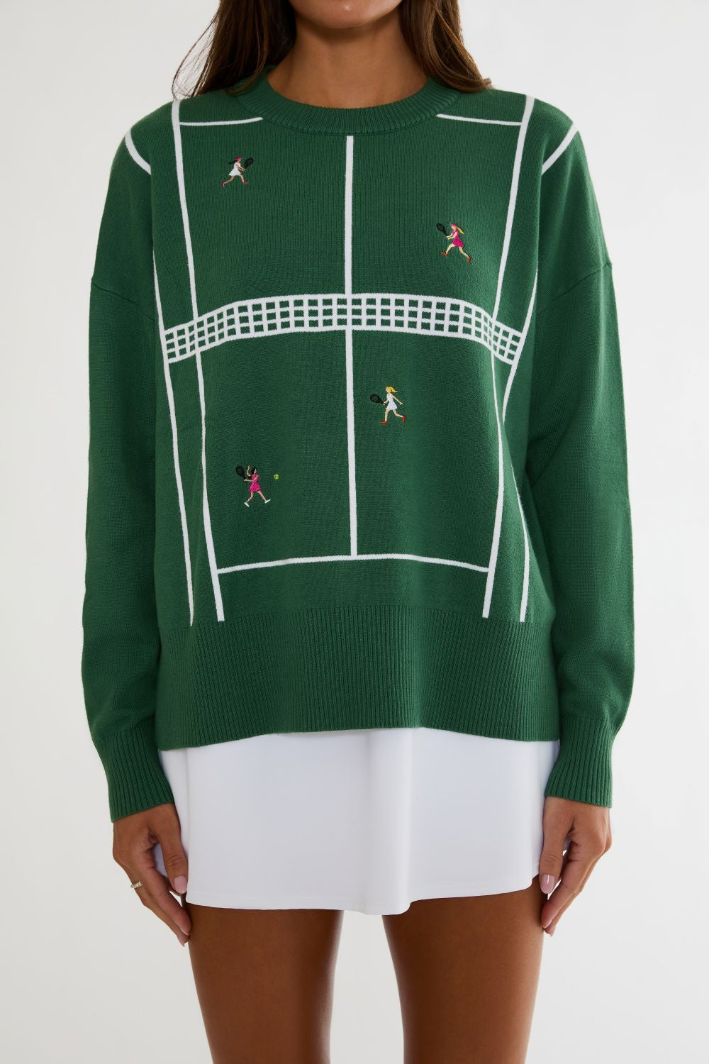 callie sweater - rally green tennis