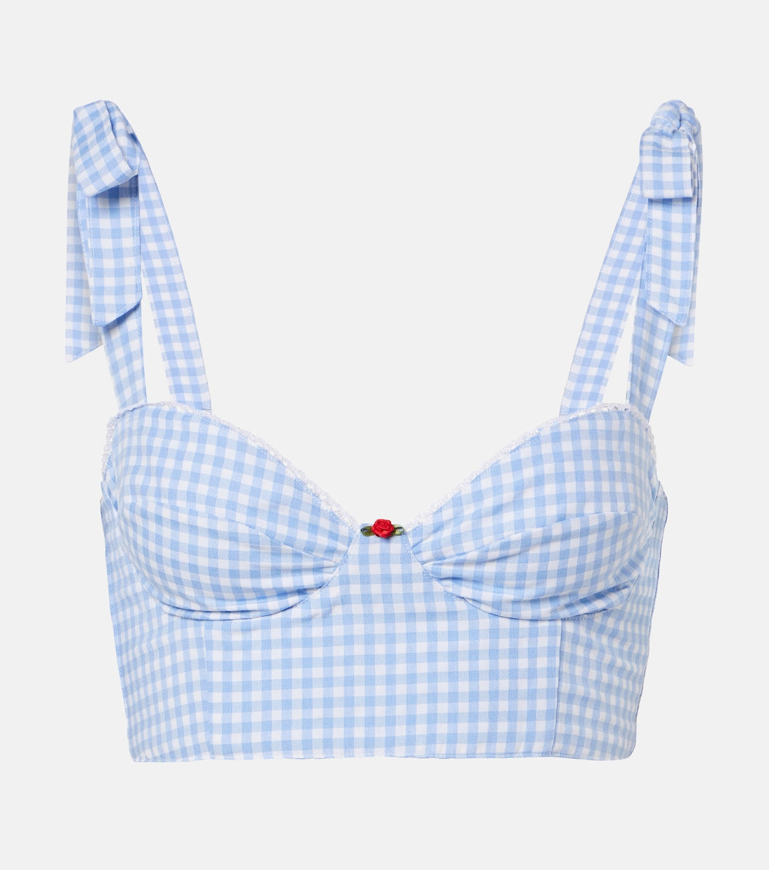 Alba Top - Light Blue Gingham