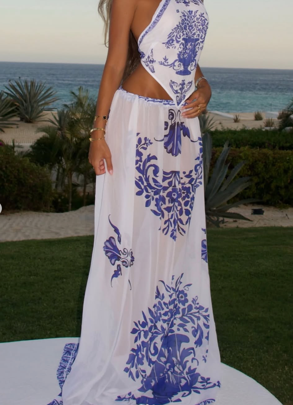 RILEY MAXI DRESS - BLUE MATERA