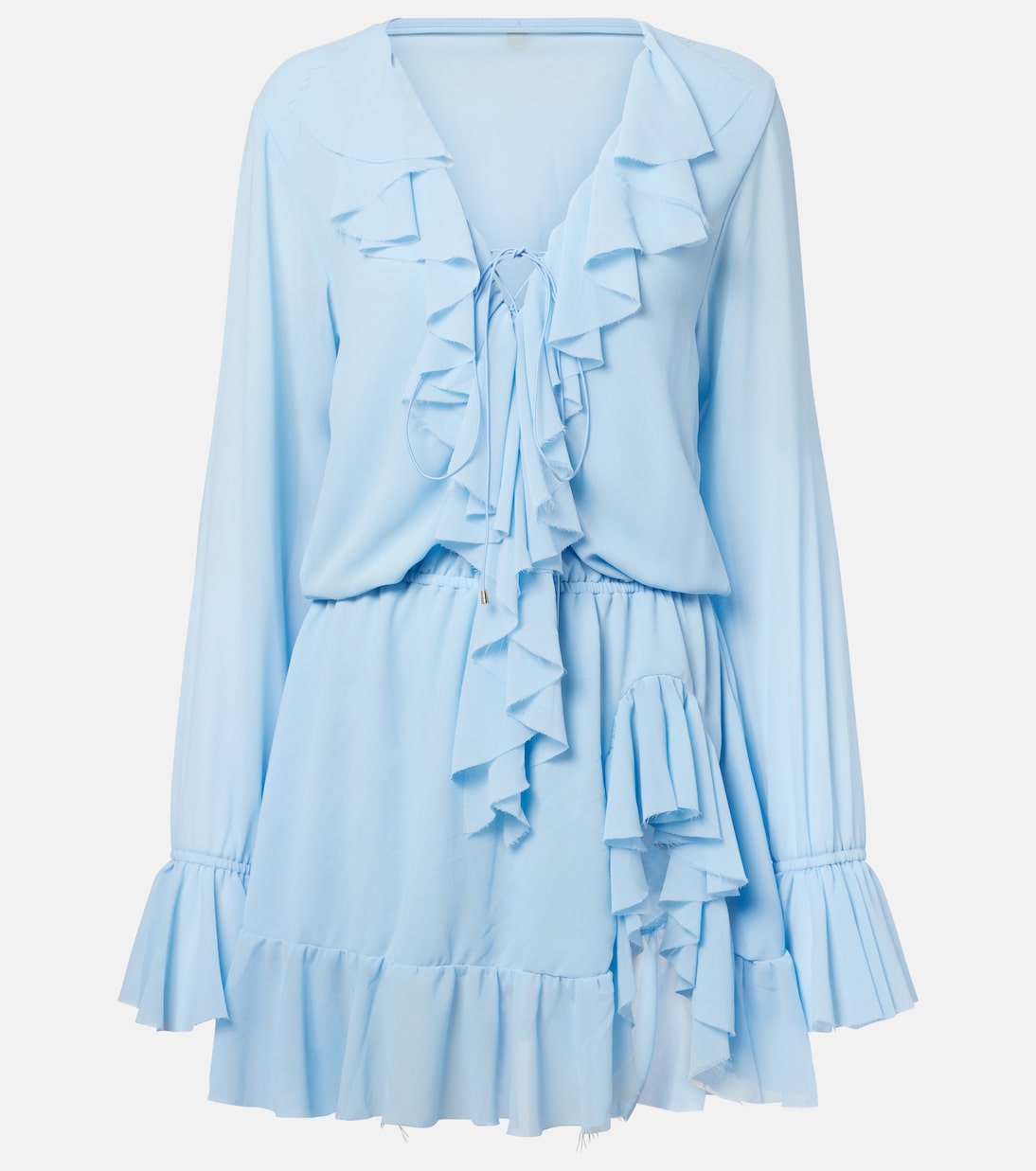 Bellen Ruffled Mini Dress - Pacific Blue