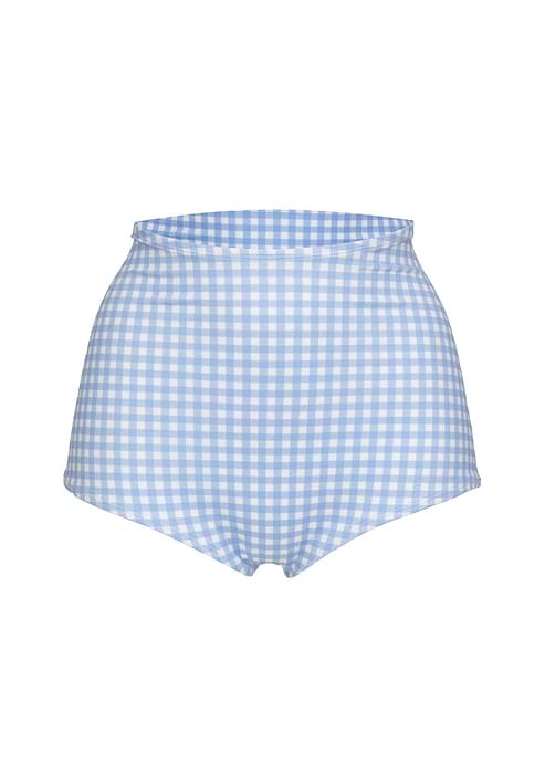 Don High Rise Bottom - Light Blue Gingham