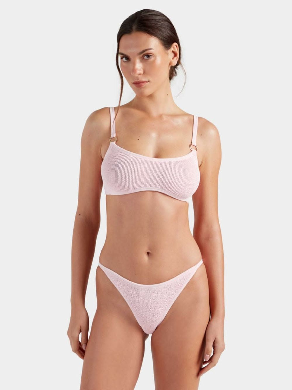 IRIS BIKINI WITH GOLD HOOPS - BALLET PINK