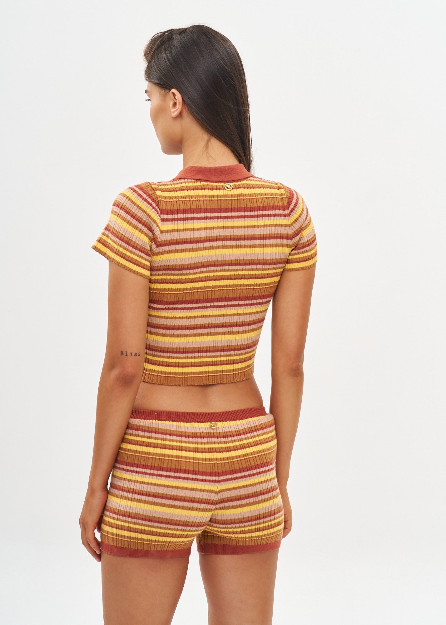 MIKE POLO SHIRT - TOFFEE RIB STRIPES