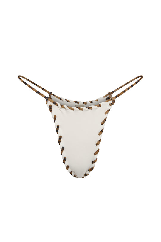 Indah Trish Skimpy Bikini Bottom - Ivory Tiger With Bliss Skirt | Coachella Outfit 2026