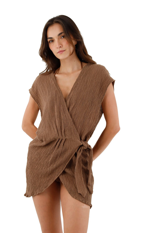 EARTH BROWN JEZEBEL DRESS