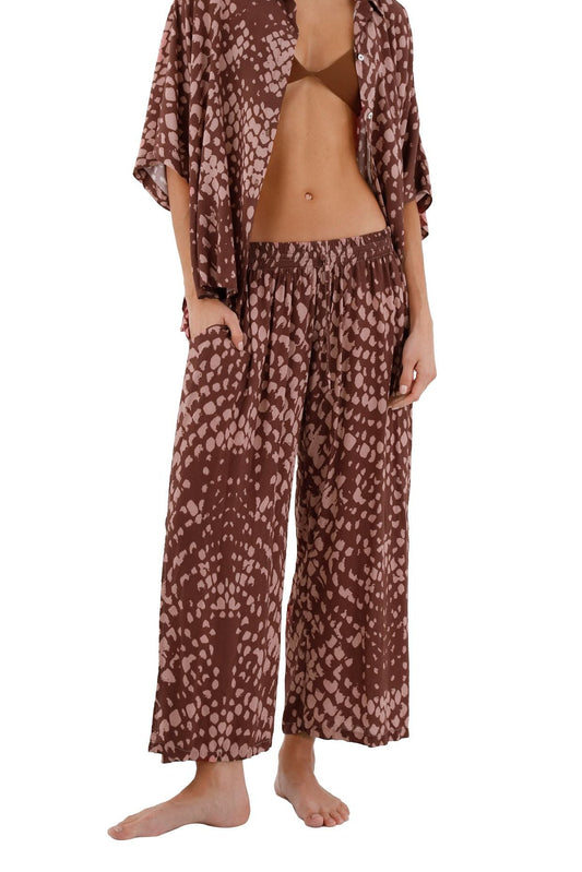 Malai Lusha Duks Python set by Malai in brown snake print - Sunset Park Resort