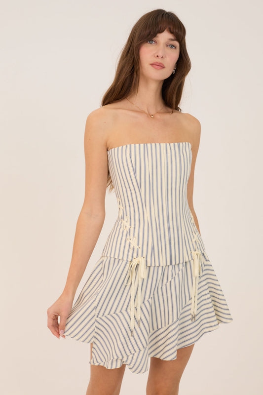 Hathaway Skort - Oxford Blue Stripe