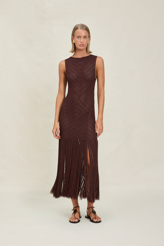 Leiza Maxi Dress - Mahogany