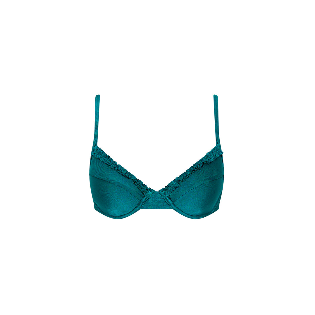 Double Ruffle Underwire Bikini Top