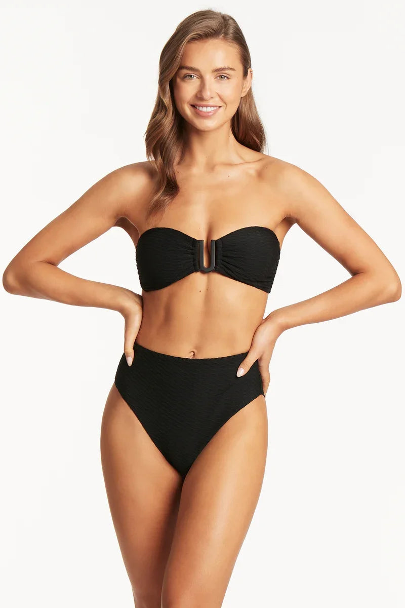 U Bar Bandeau by Sealevel in Black Retro High Waist Pant - Sunset Park Resort shop