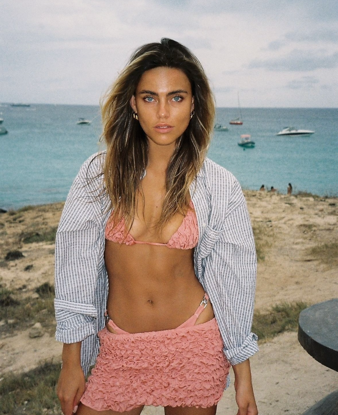 Lia Peach Mini Beach Skirt