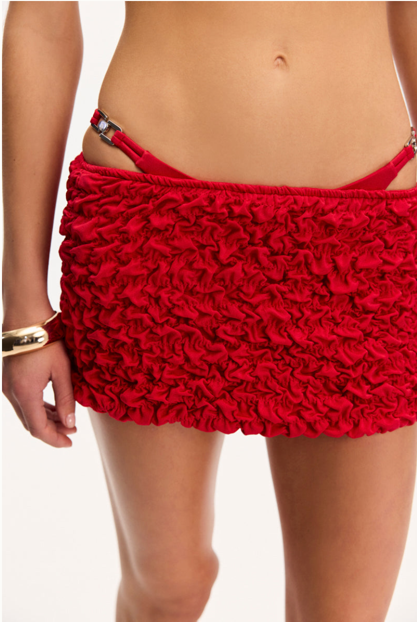 Lia Red Mini Beach Skirt