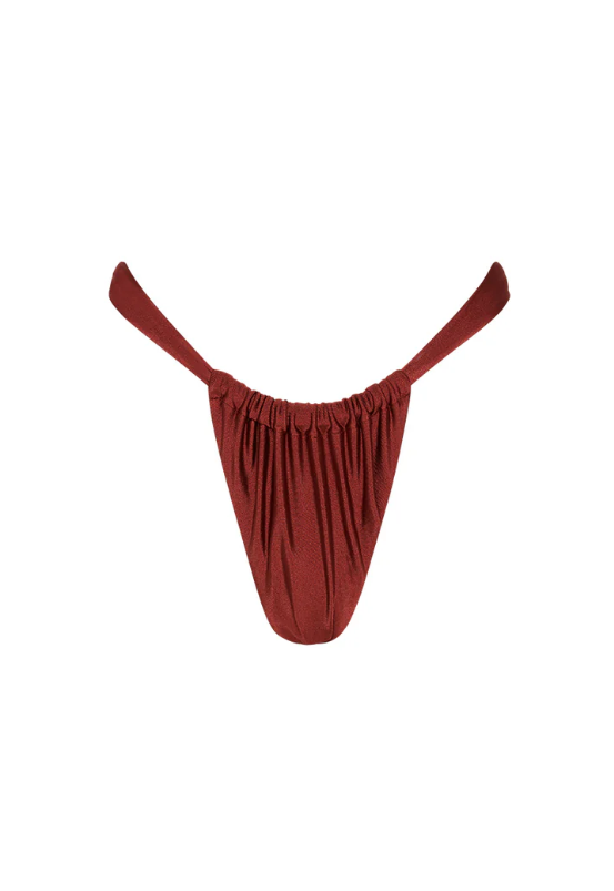 Ruched Thong Bikini Bottom