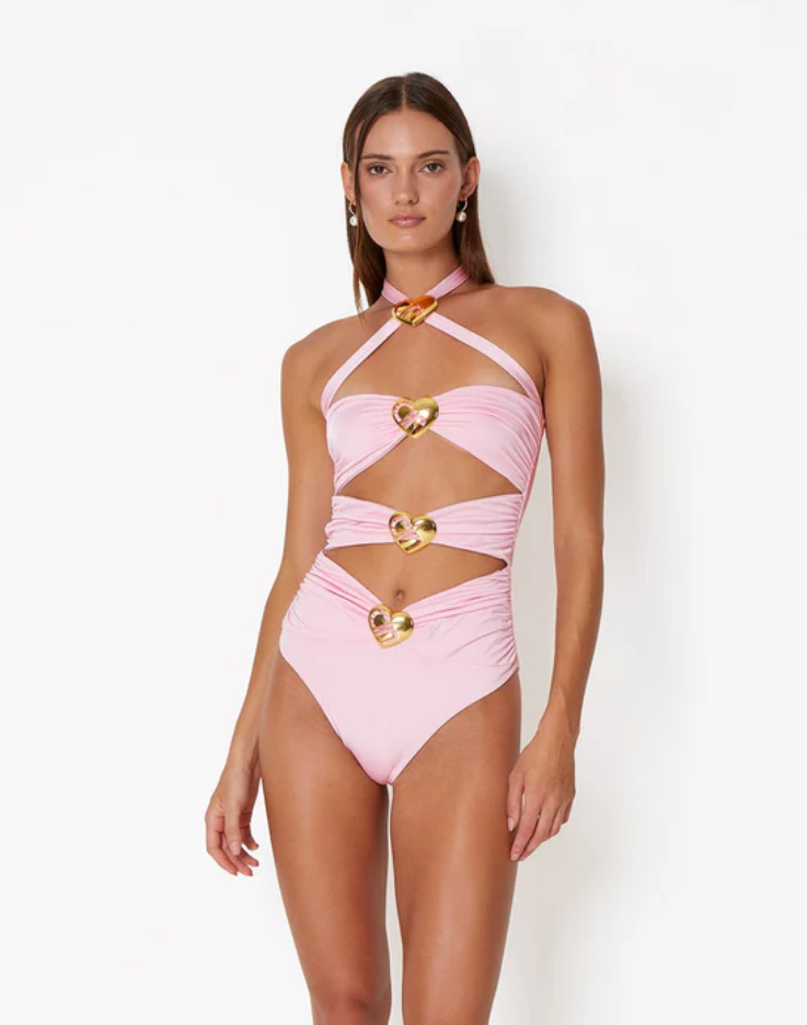 Diamond Heart Cut-Out Swimsuit