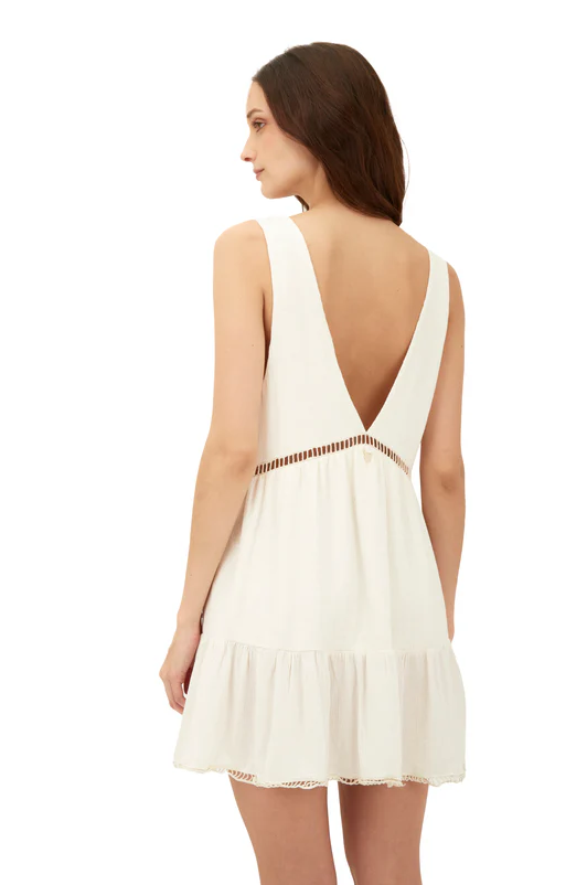 White sleeveless backless dress by Indah in small - Sunset Park Resort