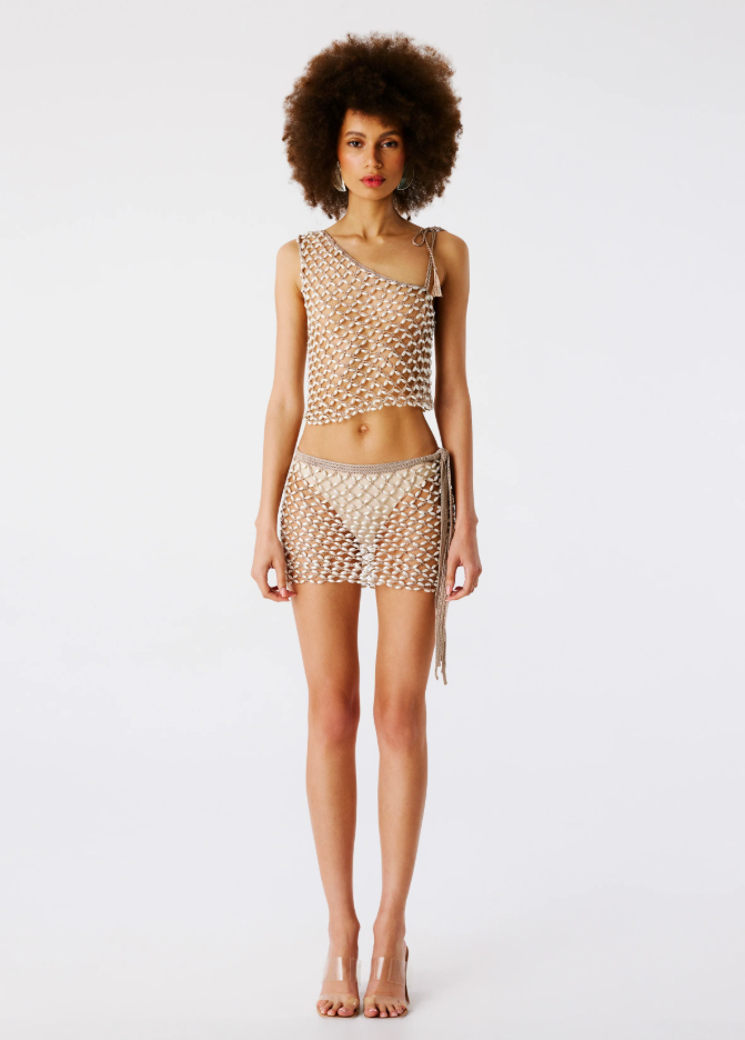 Serene Hand Crochet One Shoulder Top