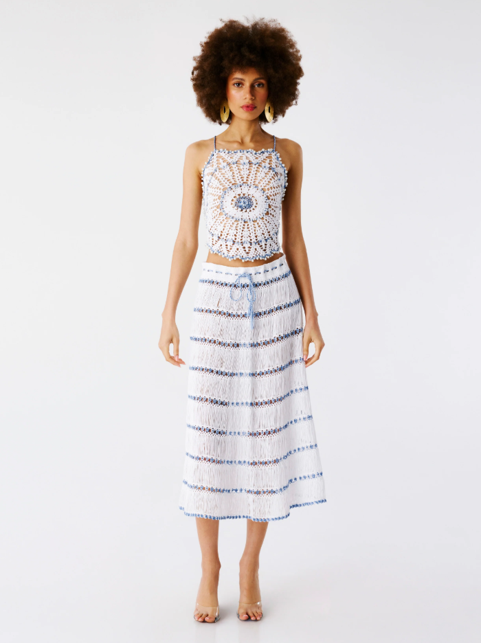 Mans Hand Crochet Pearl Top