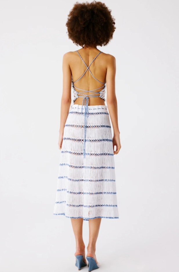 Mans Hand Crochet Pearl Top