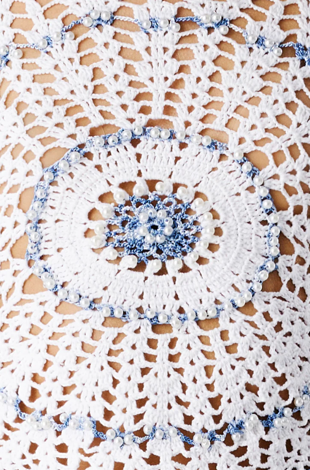 Mans Hand Crochet Pearl Top