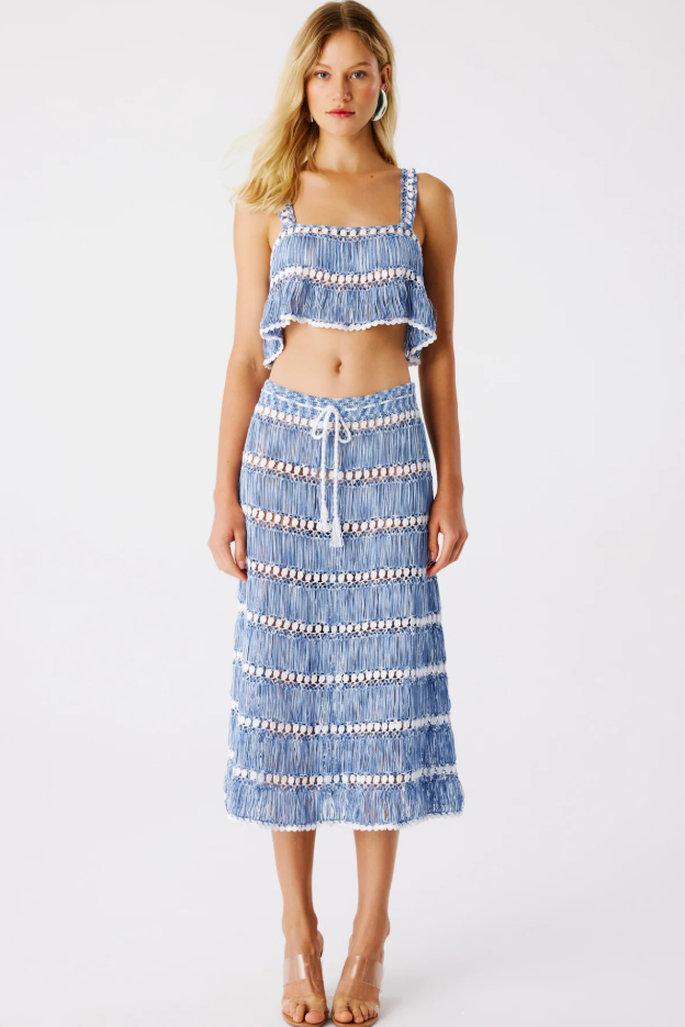 Elsa Hand Crochet Midi Skirt