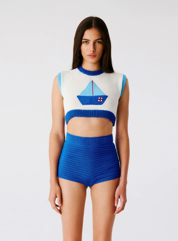 Bateau Hand Crochet Crop Top
