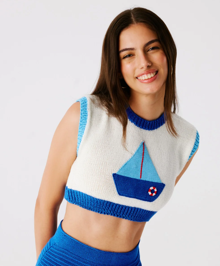 Bateau Hand Crochet Crop Top