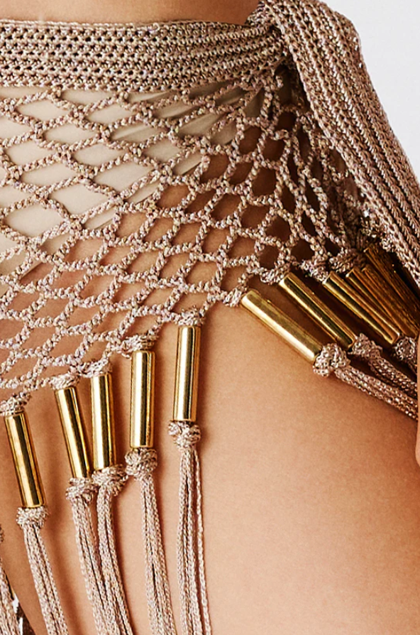 Aria Hand Crochet Fringe Skirt